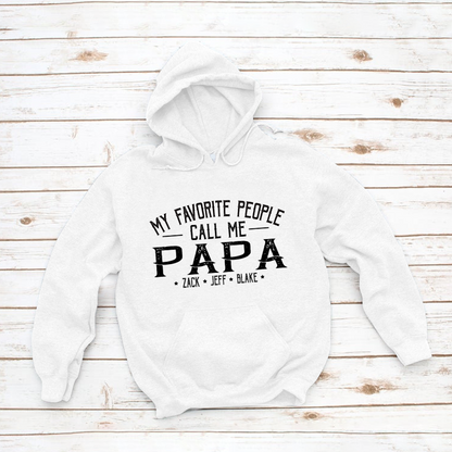 Personalized My Favorite People Call Me Grandpa And Kids Hoodie SO0127