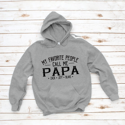 Personalized My Favorite People Call Me Grandpa And Kids Hoodie SO0127