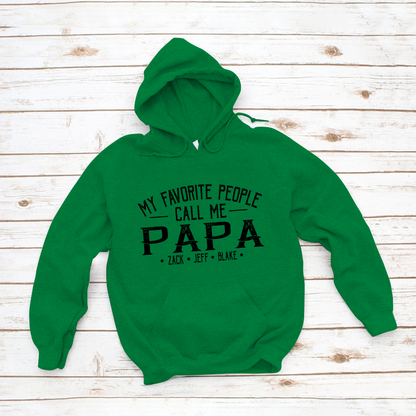 Personalized My Favorite People Call Me Grandpa And Kids Hoodie SO0127