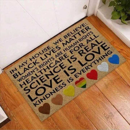 Ally Gift Lgbt Support In This House We Believe Doormat Black Lives Matter Doormat LO1211