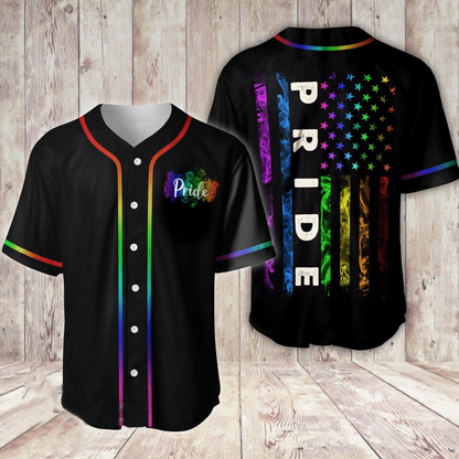 3D All Over Print Lgbt Pride Flag Baseball Shirt, Flag Baseball Jersey Shirt SO0207