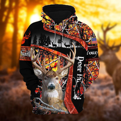 Personalized Deer Hunting Hoodie 3D All Over Print Multicolor Hunting Hoodie Hunter Gift SO0503