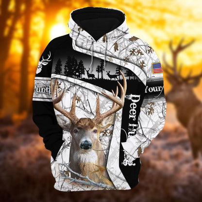 Personalized Deer Hunting Hoodie 3D All Over Print Multicolor Hunting Hoodie Hunter Gift SO0503