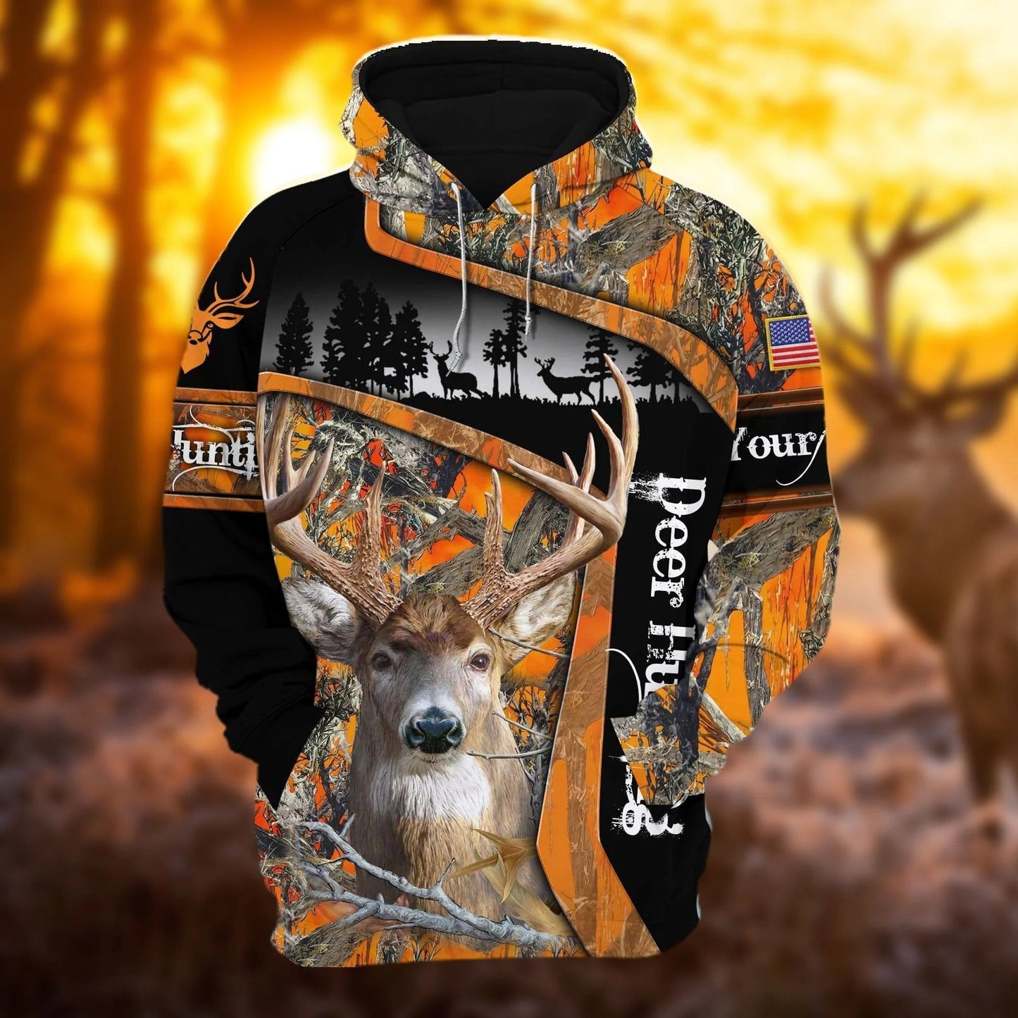 Personalized Deer Hunting Hoodie 3D All Over Print Multicolor Hunting Hoodie Hunter Gift SO0503