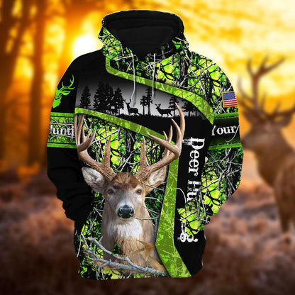 Personalized Deer Hunting Hoodie 3D All Over Print Multicolor Hunting Hoodie Hunter Gift SO0503