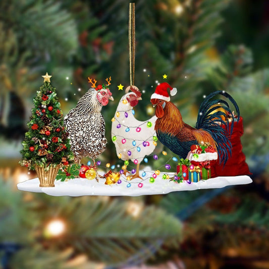 Chicken Christmas Ornaments Best Decorated Christmas Trees Gifts For Chicken Lovers, 2D Flat Ornament OO1683