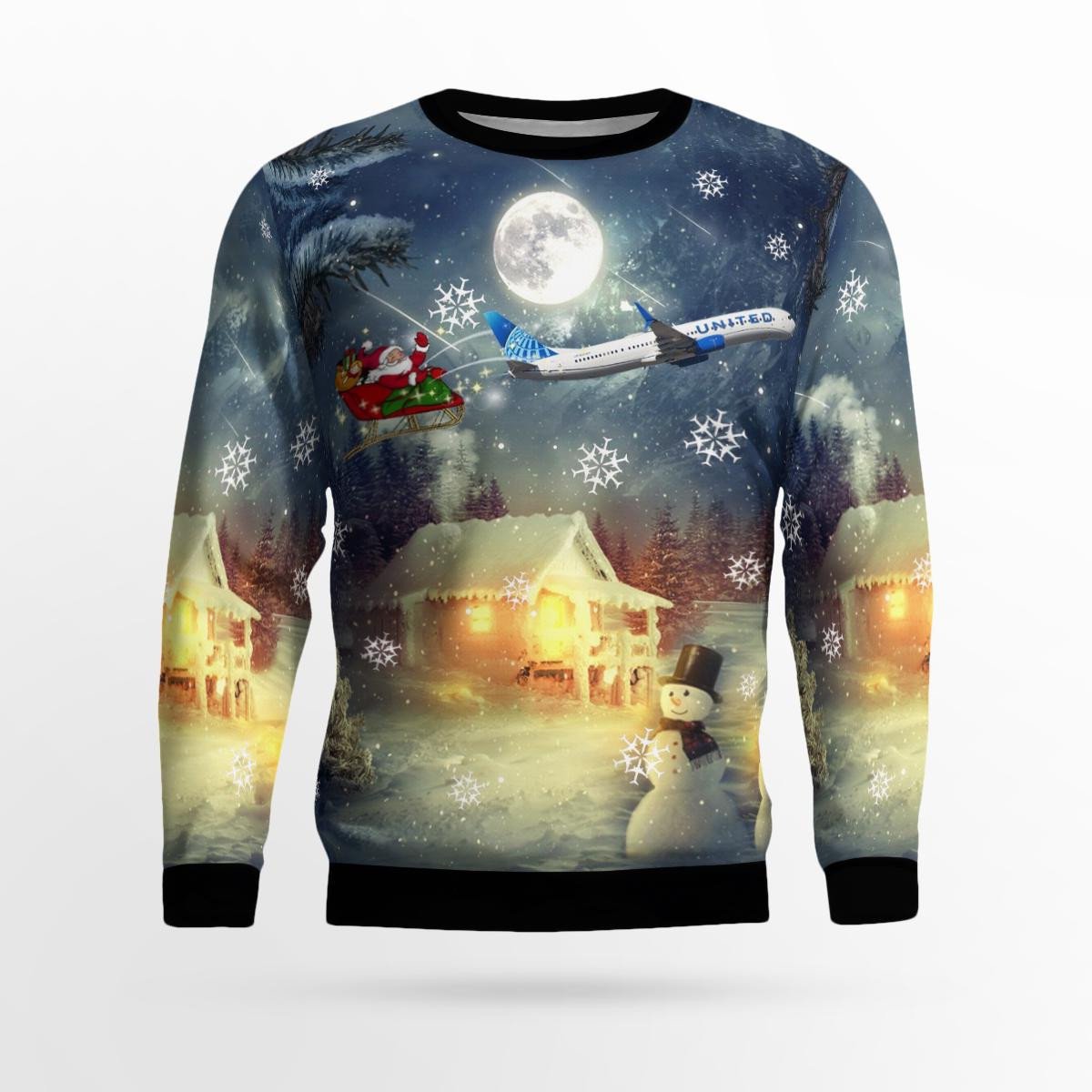 United Airlines Boeing 737-924Er All Over Printed Ugly Sweater SO1151