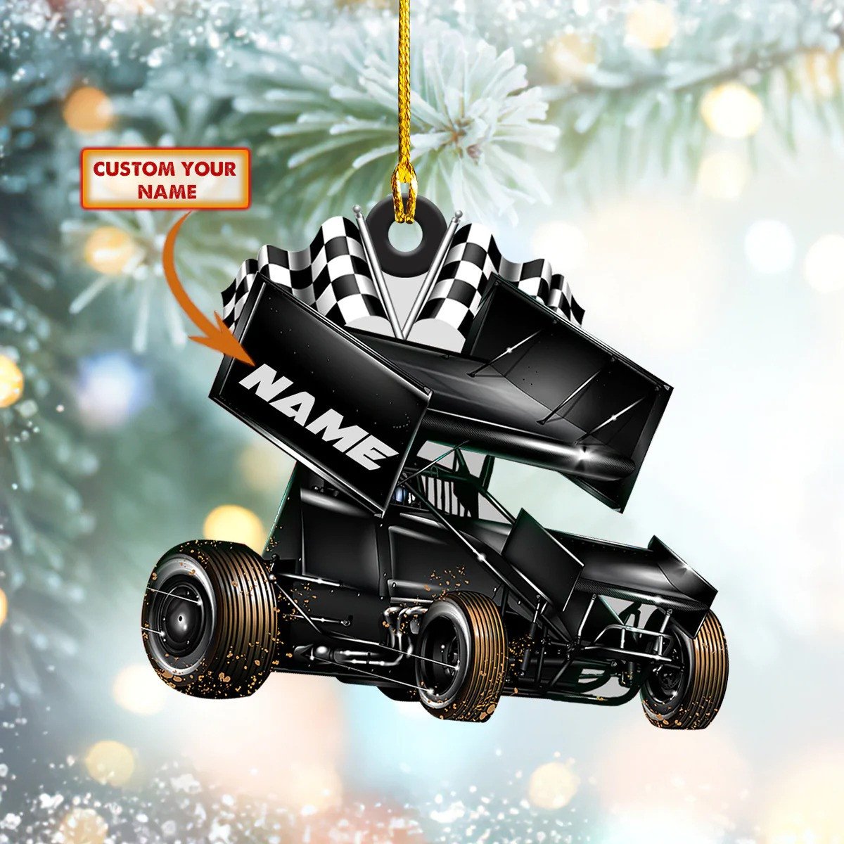 Personalized Race Car Ornament Dirt Track Racing Tree For Hanging Ornaments 2024 OO1428