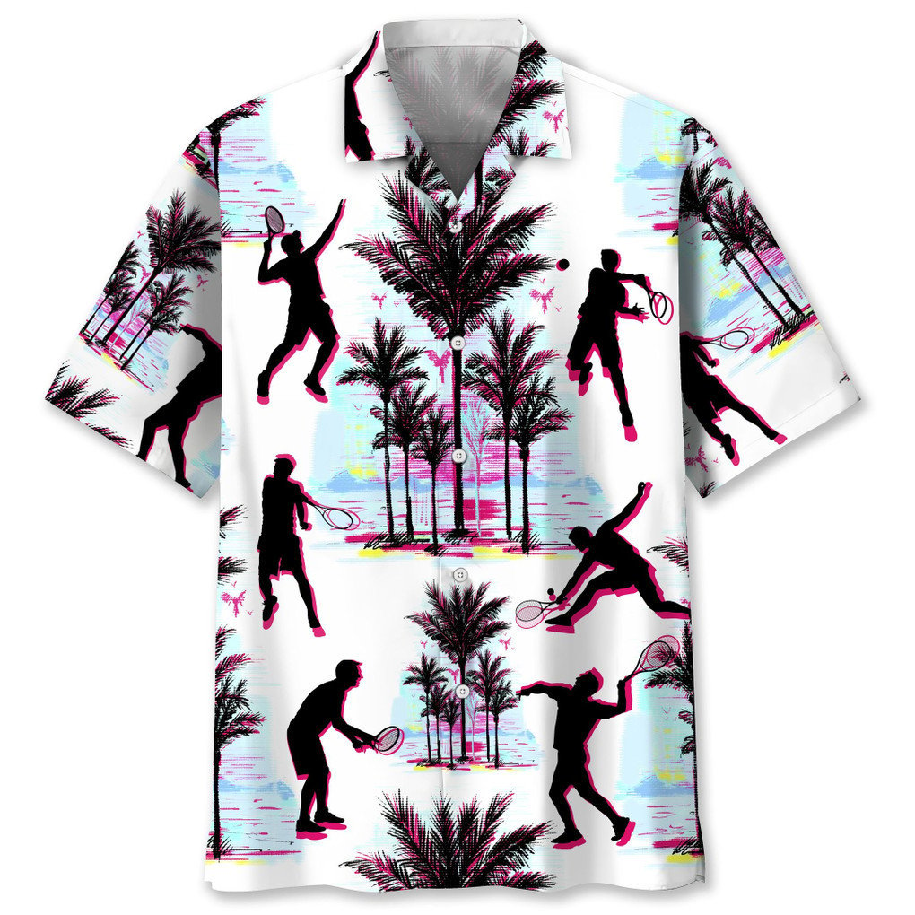 Tennis Abstract Background Hawaiian Shirt, Aloha Shirt, Casual Shirts, Shirt For Men, Short Sleeves Shirt, Beach Shirt HO0499