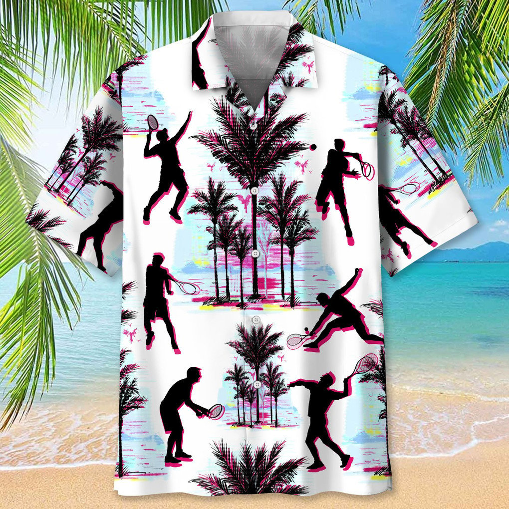 Tennis Abstract Background Hawaiian Shirt, Aloha Shirt, Casual Shirts, Shirt For Men, Short Sleeves Shirt, Beach Shirt HO0499