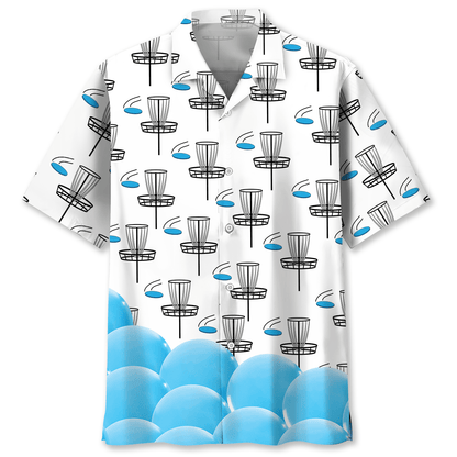 3D All Over Print Disc Golf White Hawaiian Shirt HO0291