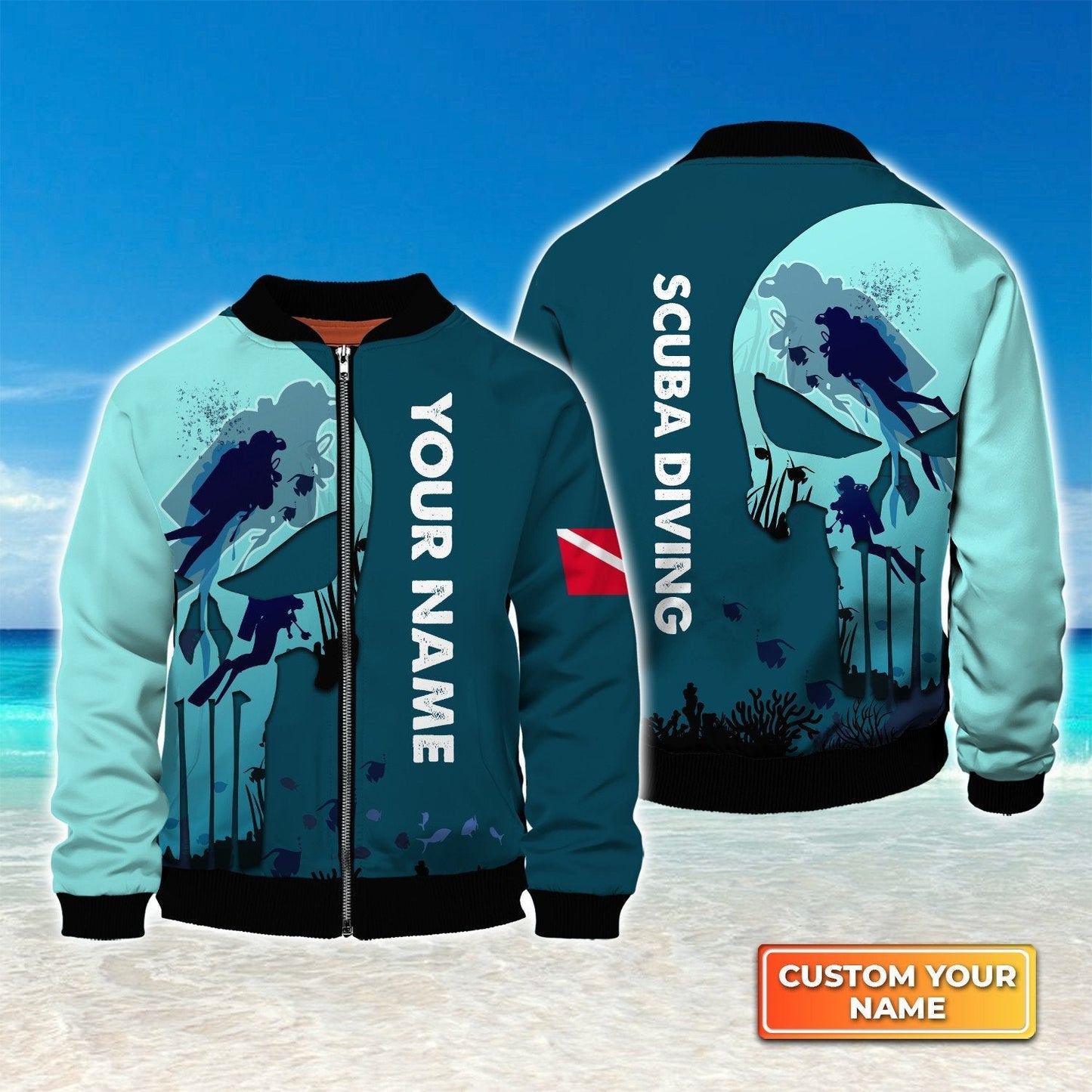 3D All Over Print Scuba Diving Skull Reaper Personalized 3D Hoodie Zip Hoodie Polo Shirt TO3371