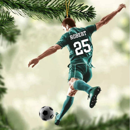 Personalized Color Ornament Play Soccer Acrylic Ornament, Christmas Ornament For Soccer SO0840