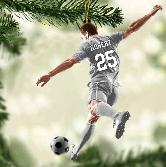 Personalized Color Ornament Play Soccer Acrylic Ornament, Christmas Ornament For Soccer SO0840