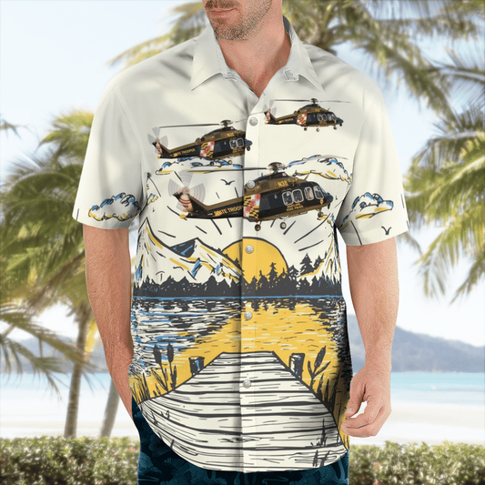 Maryland State Police Trooper 1 Helicopter Hawaiian Shirt, USA Patriotic Hawaiian Shirt HO0160