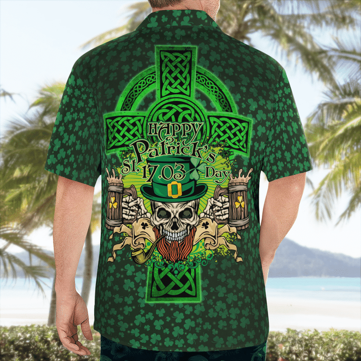 Happy St. Patrick's Day Cool Skull And Beer Hawaii Shirt - Gift For Irish PO0082