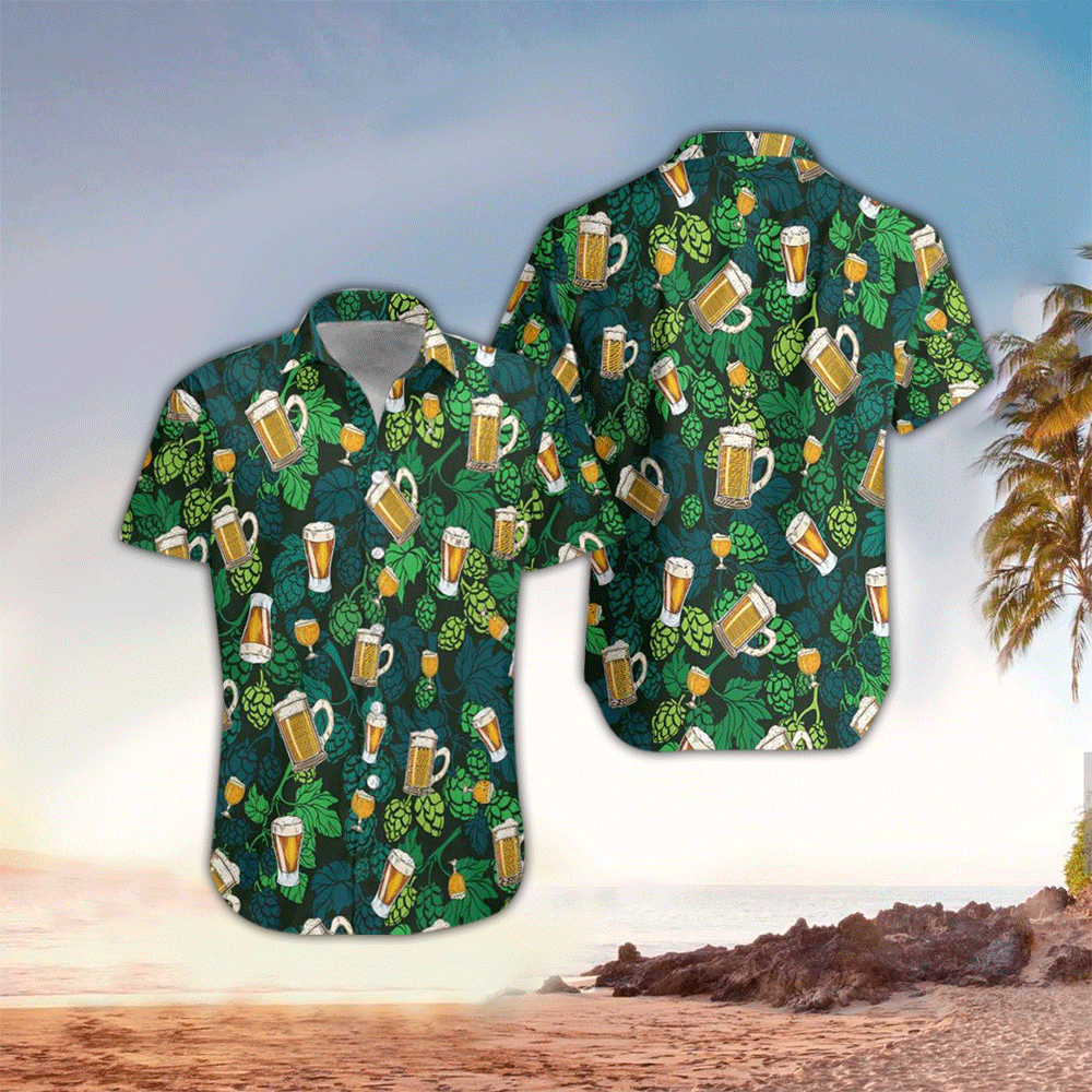 Beer pattern Hawaii Shirt, Perfect Hawaiian Shirt For Beer Lover, Hawaiian shirt for men HO2931