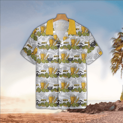 Beer floral aloha Hawaiian Shirt, Mens Hawaiian Shirt For Beer Lover, Hawaiian shirt for men HO2933