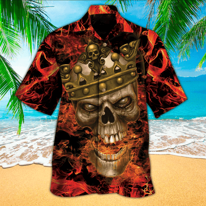 Skull Fire Hawaii Shirt, Perfect Hawaiian Shirt For Skull Lover, Hawaiian shirt for men HO2928