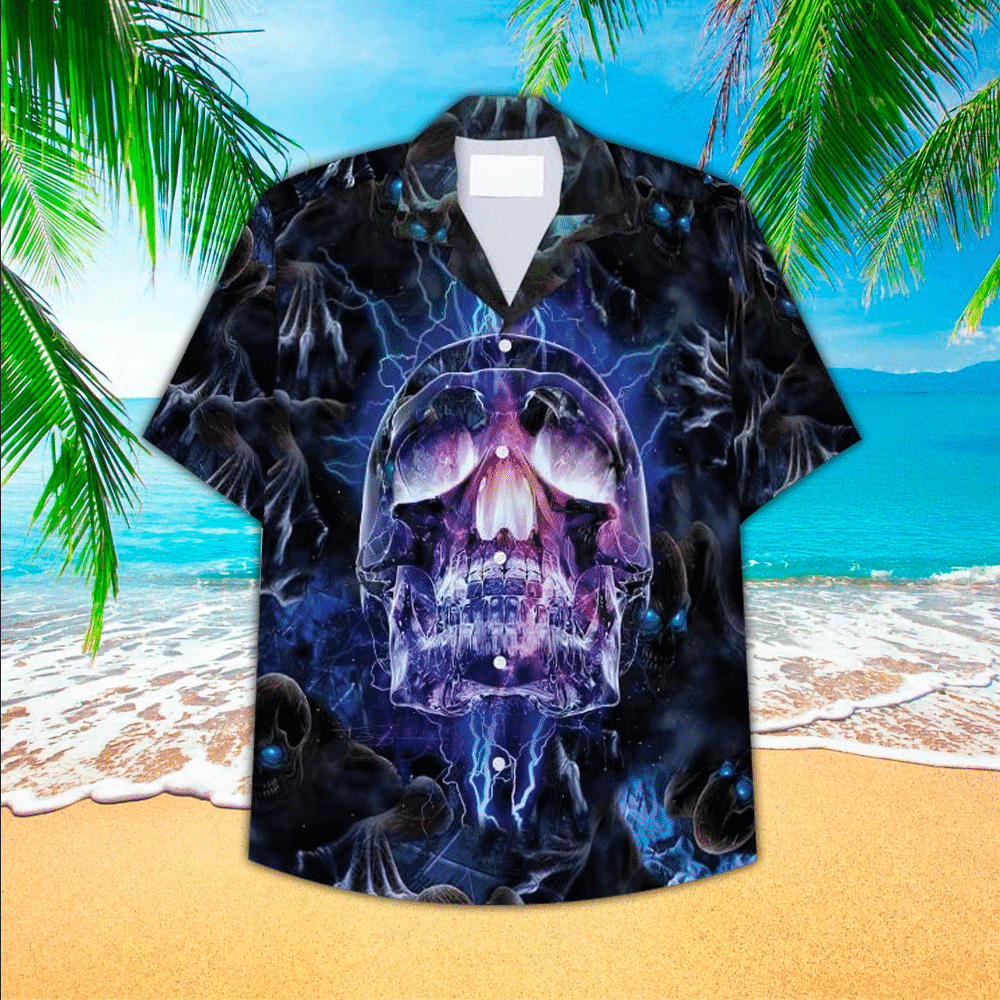 Skull Fire Hawaii Shirt, Perfect Hawaiian Shirt For Skull Lover, Hawaiian shirt for men HO2928