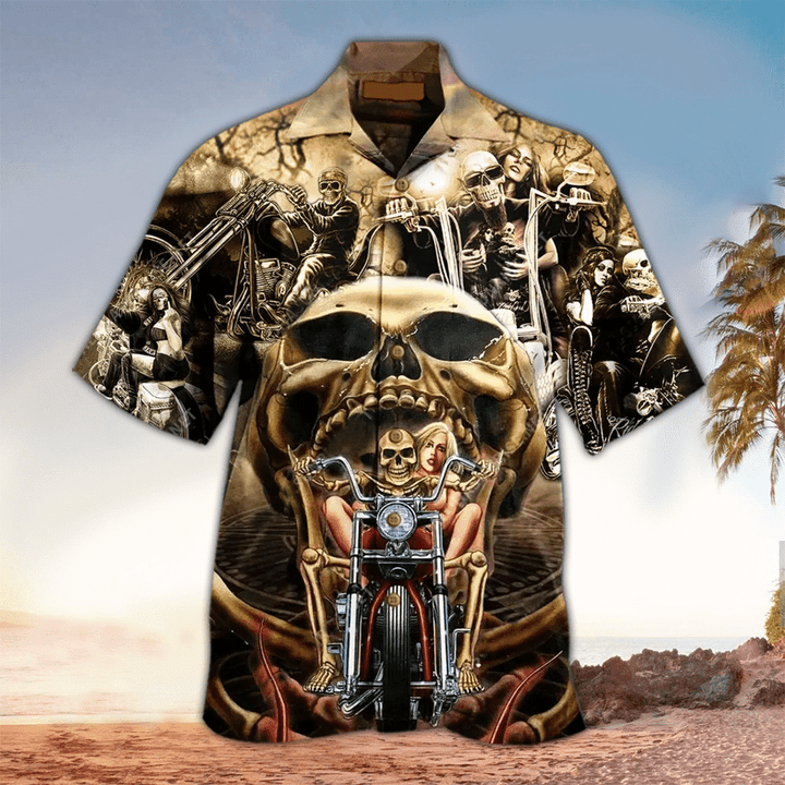 Skull 3D All printed black Hawaii Shirt, Perfect Hawaiian Shirt For Skull Lover, Hawaiian shirt for men HO2930