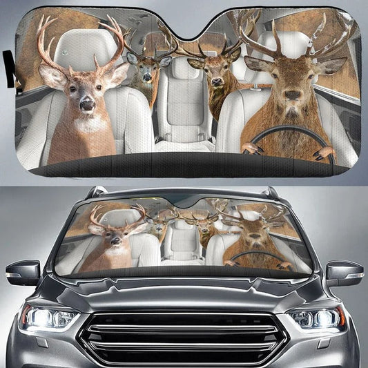 Deer Hunting Auto Car Sunshade, Deer Car Sun Shade SO0379