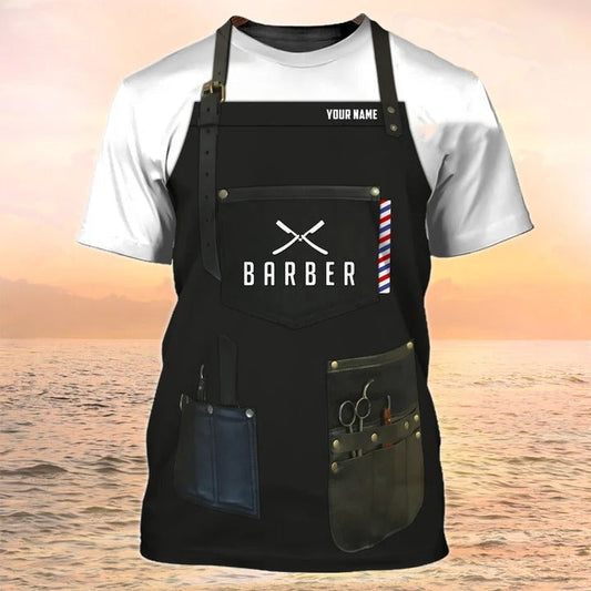 Barber T Shirt Custom Barber Apron 3D Print TO2040