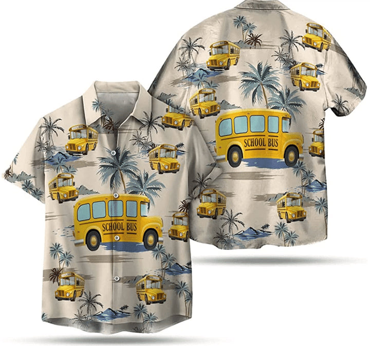 Bus Driver Hawaii shirt, Bus Hawaiian aloha shirt, Gift for Driver Dad, Grandpa HO0517