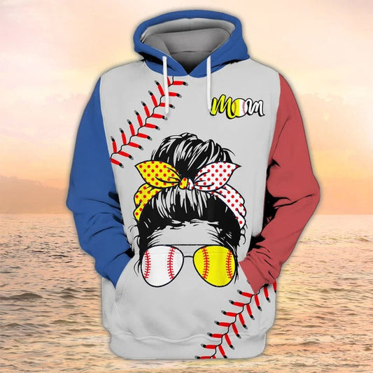 Baseball Softball Mom 3D All Over Printed Shirts, Women Baseball Hoodie, Baseball Gift For Mom TO0087