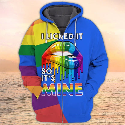 3D All Over Print LGBT Shirt, I Licked It So It's Mine Pride Hoodie, Couple Gay Clothing, LGBT Gifts TO2737