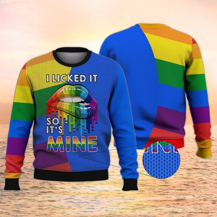 3D All Over Print LGBT Shirt, I Licked It So It's Mine Pride Hoodie, Couple Gay Clothing, LGBT Gifts TO2737