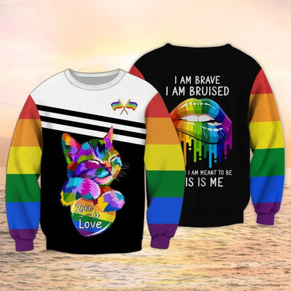 LGBT Cat Lovers I Am Bruised 3D Shirt, Lgbt Life, Pride Month Shirt TO2735