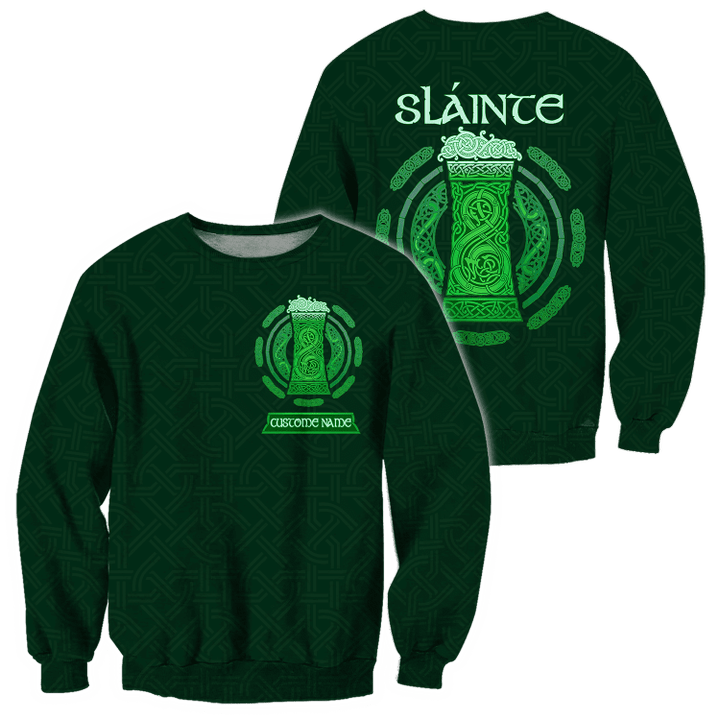 Personalized Irish Saint Patrick's Day 3D Printed Slante Drink Beer Shirt PO0232