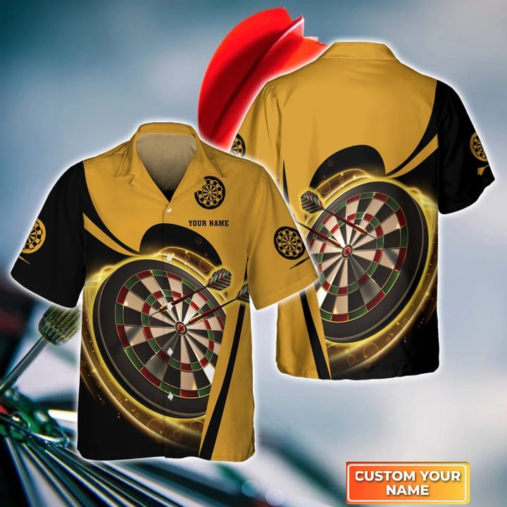 Darts Target Personalized Name 3D Hawaiian Shirt For Darts Player, Dart Hawaiian Shirt HO4205