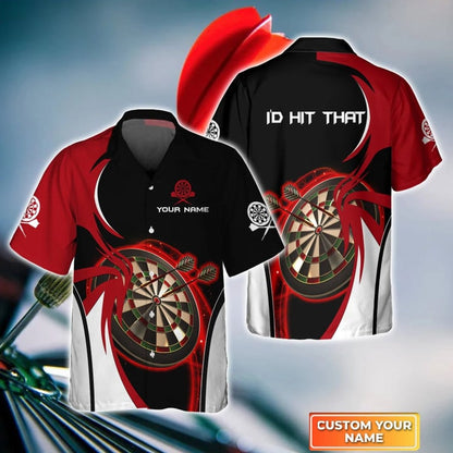 Darts Target Personalized Name 3D Hawaiian Shirt For Darts Player, Dart Hawaiian Shirt HO4205