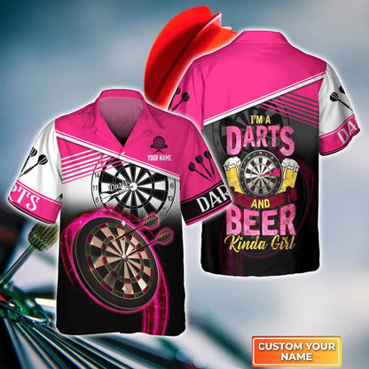 Darts Target Personalized Name 3D Hawaiian Shirt For Darts Player, Dart Hawaiian Shirt HO4205