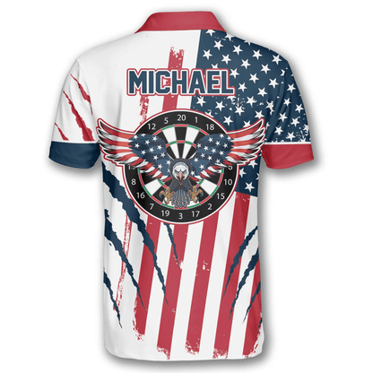 Tendpins Eagle Scratches American Flag Darts Personalized Name And Team Name 3D Shirt DMA0296