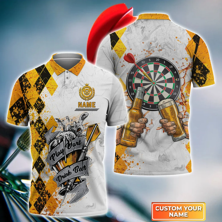 Tendpins Play Darts Drink Beer Personalized Name 3D Shirt DMA0248