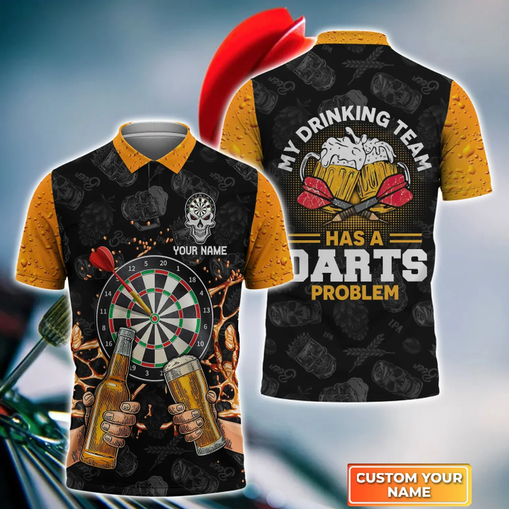 Tendpins Darts Drinking Team 2 Personalized Name 3D Shirt DMA0245