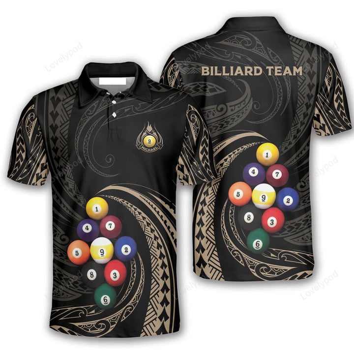 Tendpins Classy Tribal Pattern Custom 9 Ball Billiard 3D Shirt BIA0247