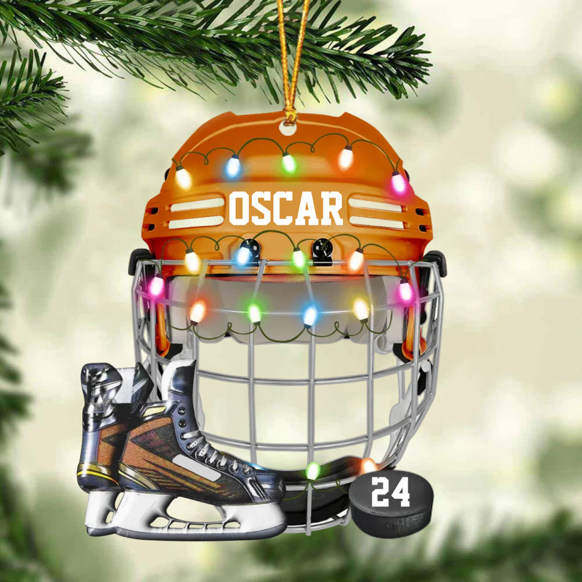 Personalized Ice Hockey Helmet Custom Name Ornament Shaped Ornament OO1807