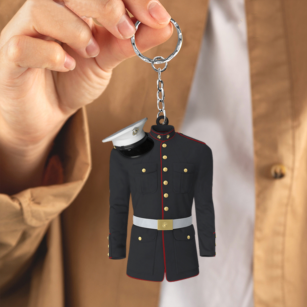 Personalized Military Uniform Keychain, Custom Name Military Keychain KO0189