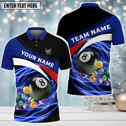 Tendpins Billiards Blue Awesome Personalized Name 3D Shirt BIA0272