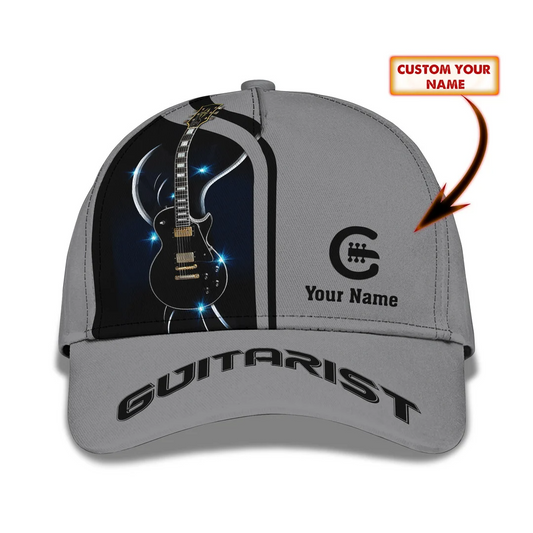 Guitarist Classic Cap Electric Guitar Personalized Name 3D Baseball Cap CA0354