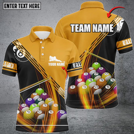 Tendpins Billiard Balls Vortex Multi Color Personalized Name 3D Shirt (Multi Color Options) BIA0221