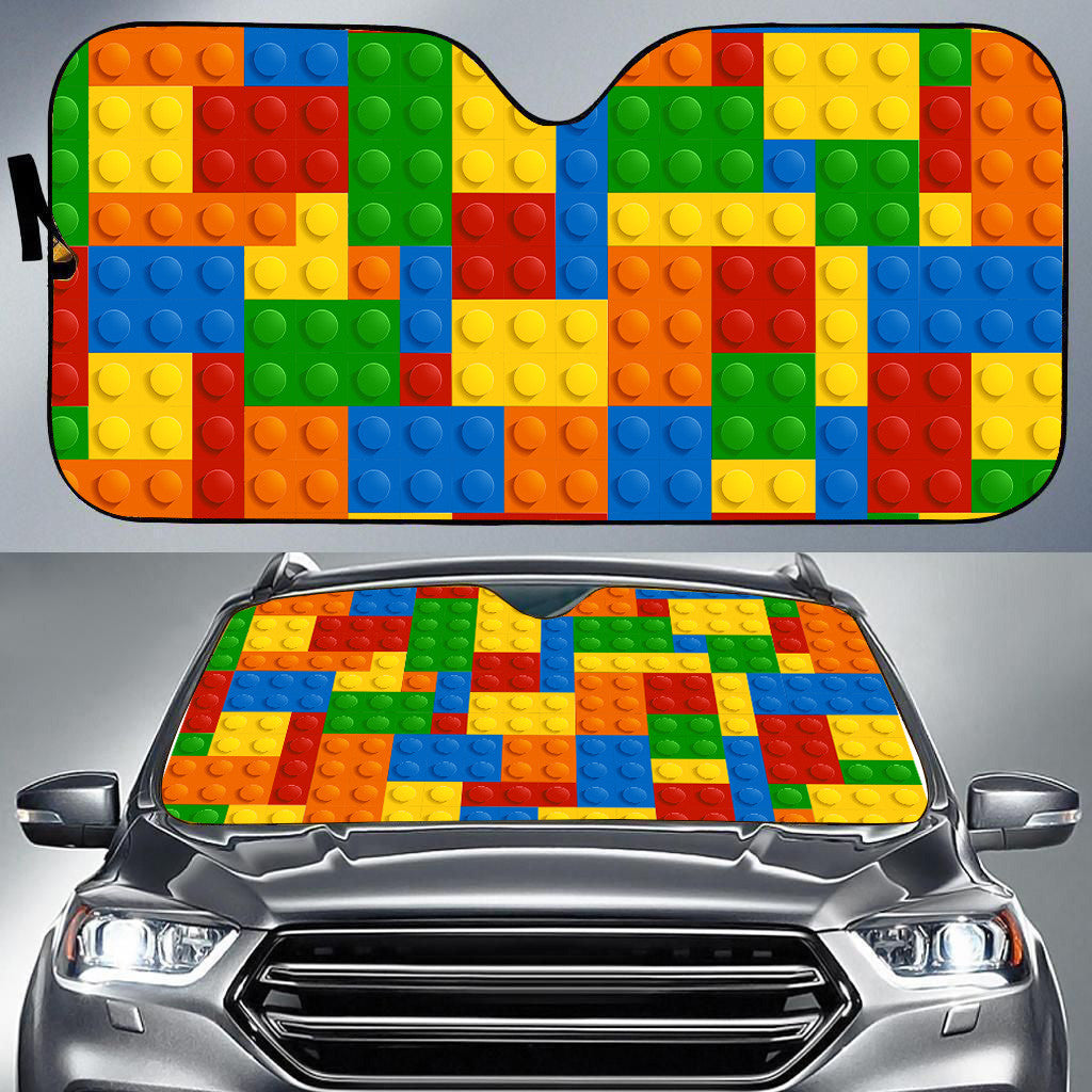 Colorful Kids Lego Car Sun Shade Cover Auto Windshield Tendpins SO0400