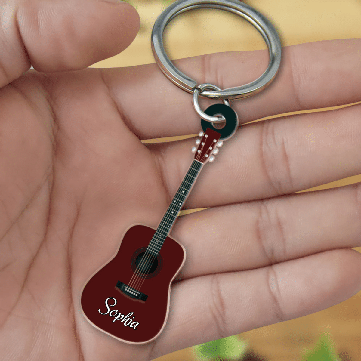 Personalized Acoustic Guitars Acrylic Keychain for Guitar Lovers KO0217