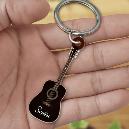 Personalized Acoustic Guitars Acrylic Keychain for Guitar Lovers KO0217