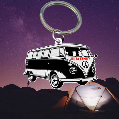 Personalized Camping Keychain, Camping Trailers Flat Acrylic Keychain for Camper SO0191