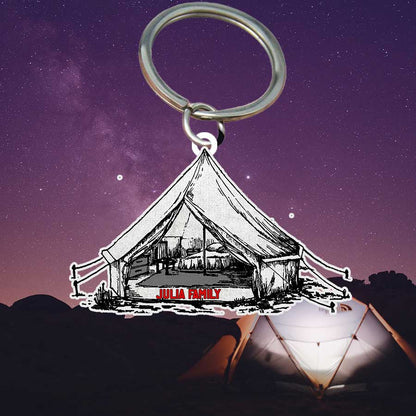 Personalized Camping Keychain, Camping Trailers Flat Acrylic Keychain for Camper SO0191